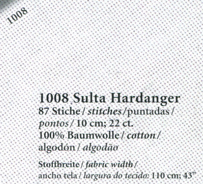 hardanger 22 count by zweigart - white - 50cm x 55cm