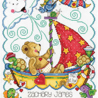 sail away baby sampler - a tobin home crafts counted cross stitch kit