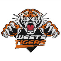 wests tigers nrl logo cross stitch design