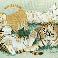 tiny tigers - a couchman creations cross stitch chart