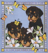 garden pups - a couchman creations cross stitch chart