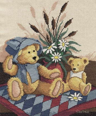 teddy friends - a couchman creations cross stitch chart